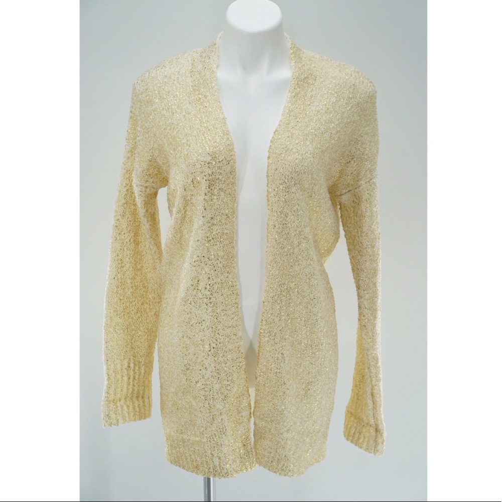 New Anthropologie Ruby Moon Metallic Open Cardigan